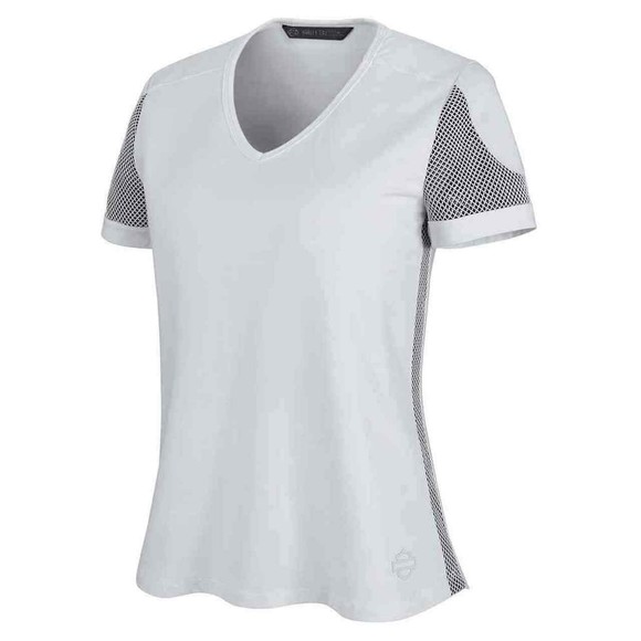 Harley-Davidson Tops - NWT Harley-Davidson MOTO Women's 3D Mesh Accent White & Black Jersey